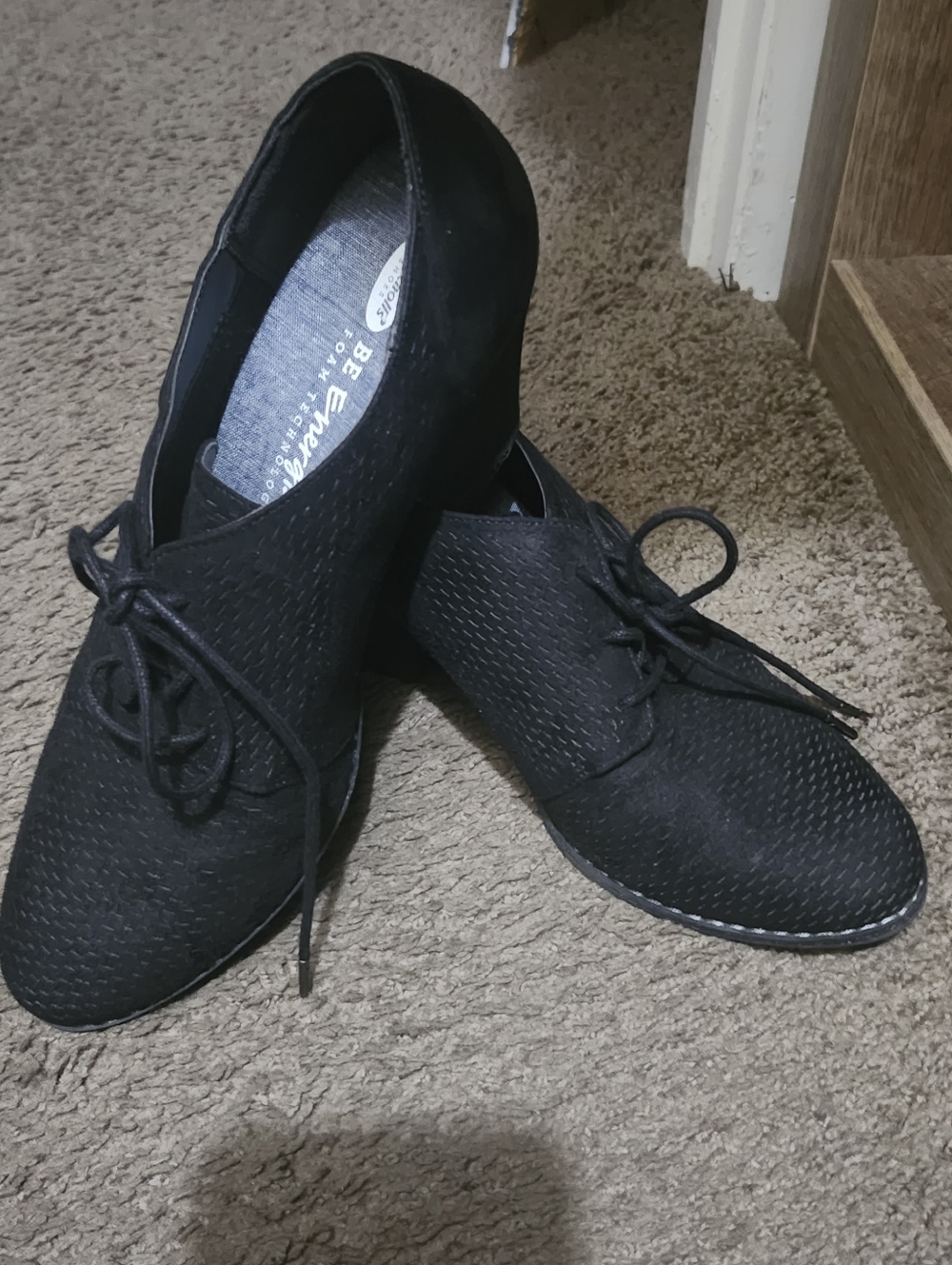 Dr. Scholl's Black Women's Lace-Up Oxford Flats